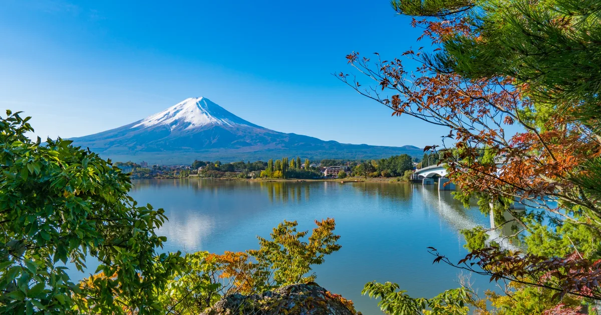 Mt Fuji rising beyond Lake Kawaguchiko