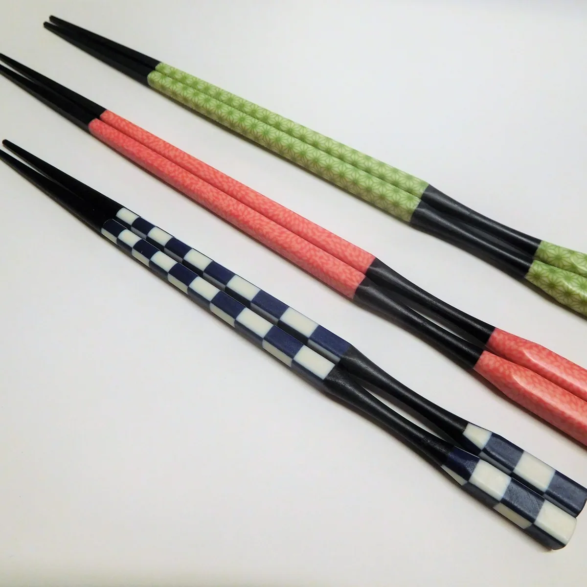 Patterned Japanese chopsticks, illustrating the craft rather than a workshop's finished product